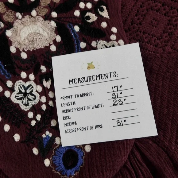 Free People Burgundy Embroidered Dress - Picture 15 of 15
